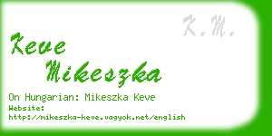 keve mikeszka business card